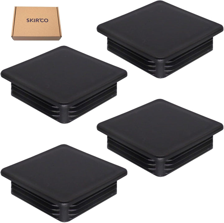 SKIR'CO (4 Stück) Vierkantstopfen Kunststoff 100x100 mm Mattrohr Endkappen Vierkantrohreinsätze Zaun