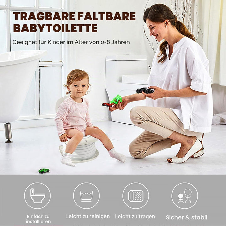 Faltbarer Toilettensitz für Kinder, Reisetöpfchen für Auto, Outdoor &amp; Indoor, Praktisch für Camping