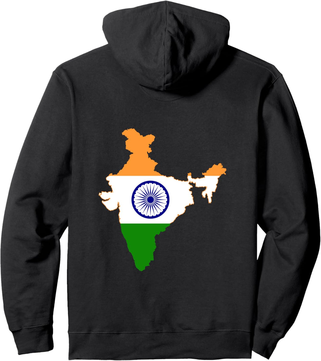 Indien Länderskizze auf Flagge Pullover Hoodie