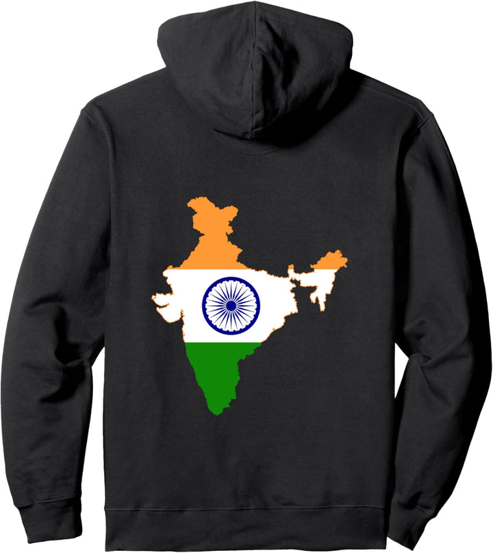 Indien Länderskizze auf Flagge Pullover Hoodie