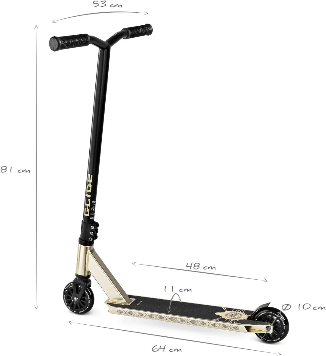 Movino Stunt Scooter Stunt Roller Kickscooter Professioneller Freestyle Roller Trick Roller ABEC 9 K