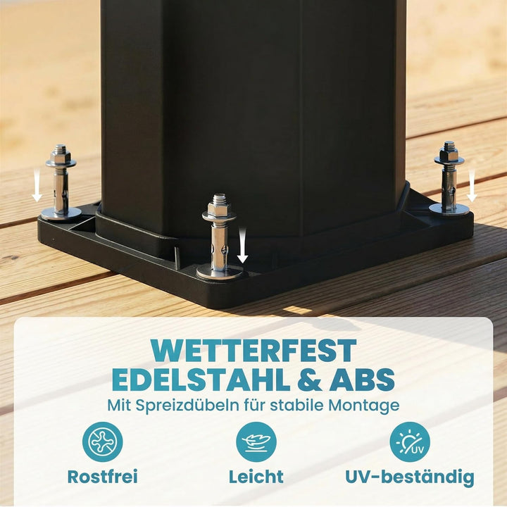 Outsunny Solardusche 35L Gartendusche mit Frostschutz schwenkbarem Regenduschkopf Wasserhahn, Garten
