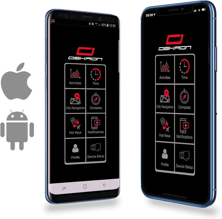 OSKRON Racing Armbanduhr mit Smartwatch Funktionen - Rot, Einheitsgrösse, Rot