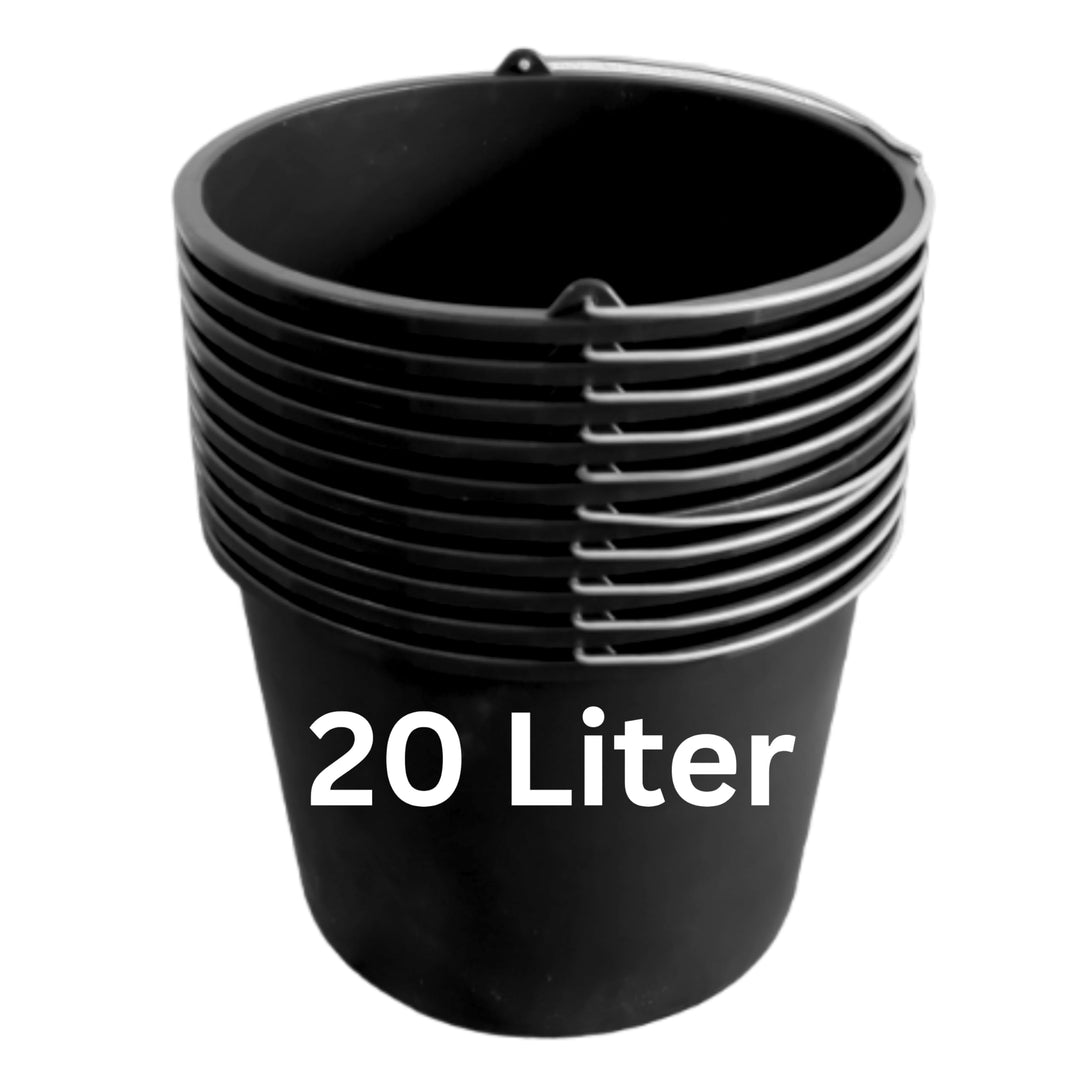 ViD® 5 Stück Mörteleimer/Betoneimer 20 Liter | Ø37 x 28 cm | Putzeimer/Zementeimer/Baueimer 20 Liter