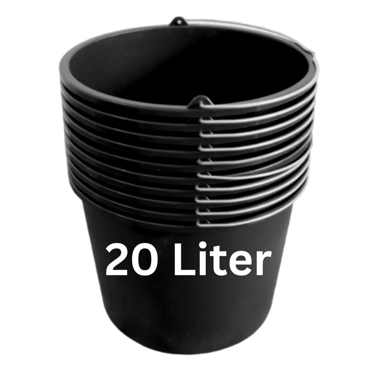 ViD® 5 Stück Mörteleimer/Betoneimer 20 Liter | Ø37 x 28 cm | Putzeimer/Zementeimer/Baueimer 20 Liter