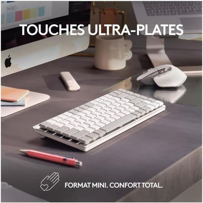 Logitech MX Mechanical Mini für Mac, Kabellose Tastatur mit Beleuchtung, Flache Tasten, Taktile leis