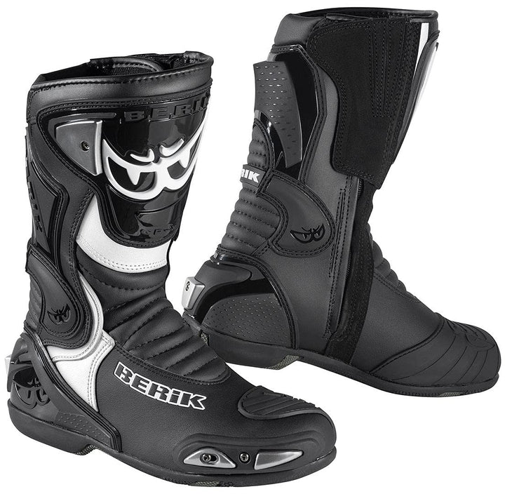 Berik Losail Motorradstiefel, schwarz/weiss, 48 48 EU Schwarz Weiss, 48 EU Schwarz Weiß