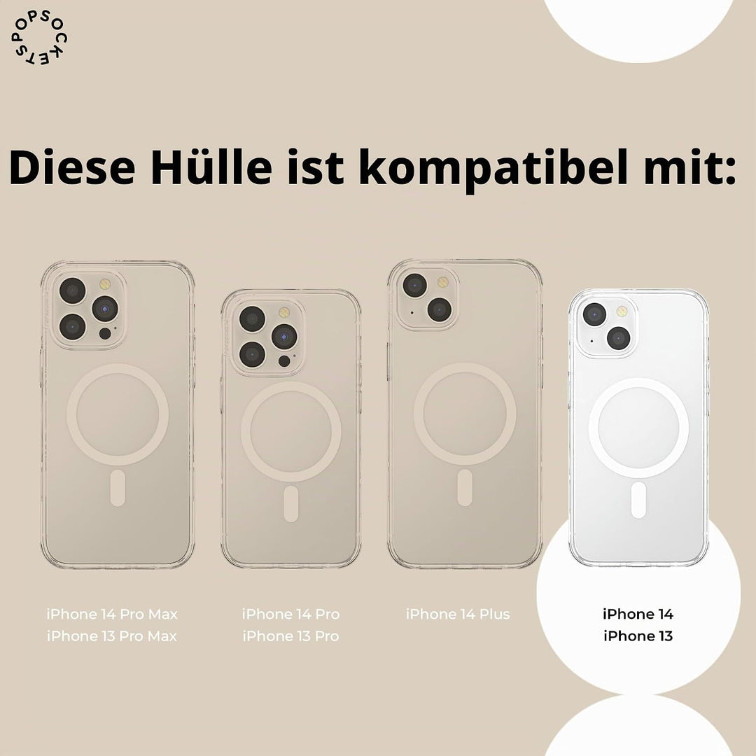 PopSockets: PopCase Kompatibel mit Magsafe - Hülle für iPhone 13 mit Abnehmbarem PopGrip Slide Socke