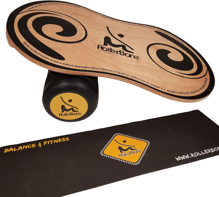 RollerBone 1.0 & Carpet - Balance Board, Balance Trainer- Trainigspackage inkl. Rolle & Carpet Einhe