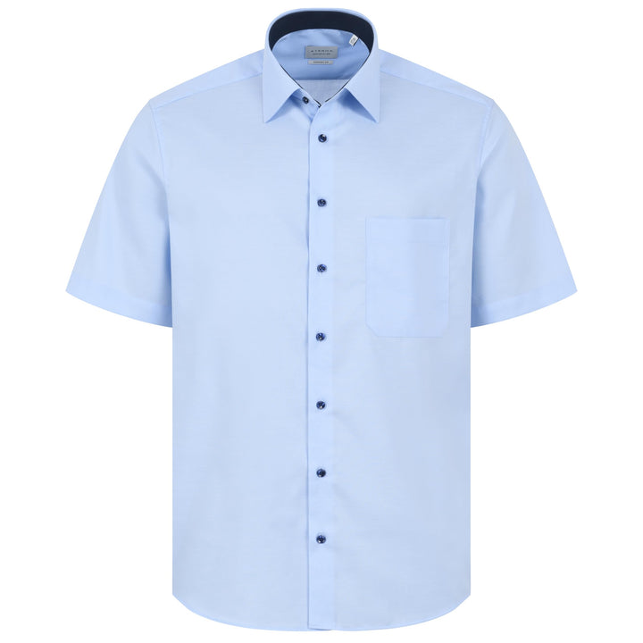 ETERNA Herren Businesshemd Kurzarm Comfort FIT | Uni | Bügelfrei | Kent Kragen 43 Hellblau_(11)_, 43