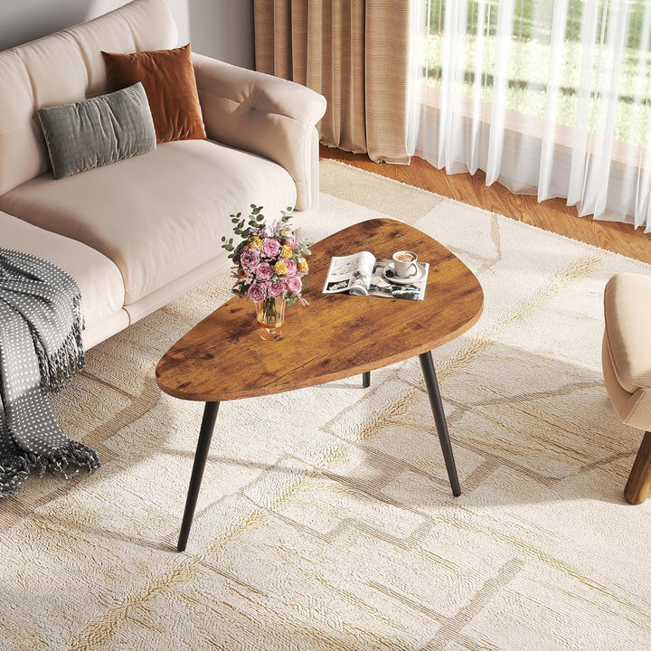 WLIVE Runder Couchtisch Weiss, Wohnzimmertisch Holz mit 2 Ebenen, Sofatisch mit viel Stauraum, für W