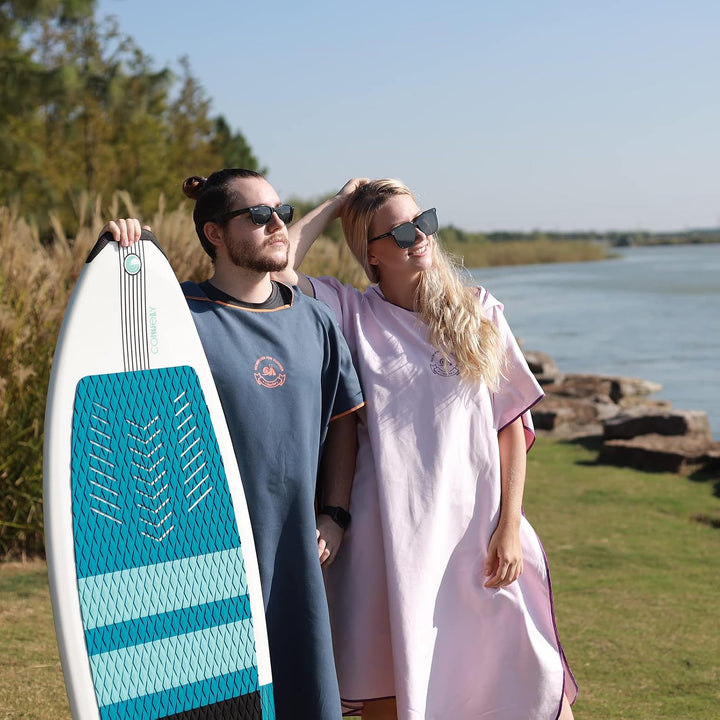 Hiturbo Mikrofaser Handtuch Poncho, Umziehhilfe Strand, Surf Poncho Herren und Damen Changing Robe,