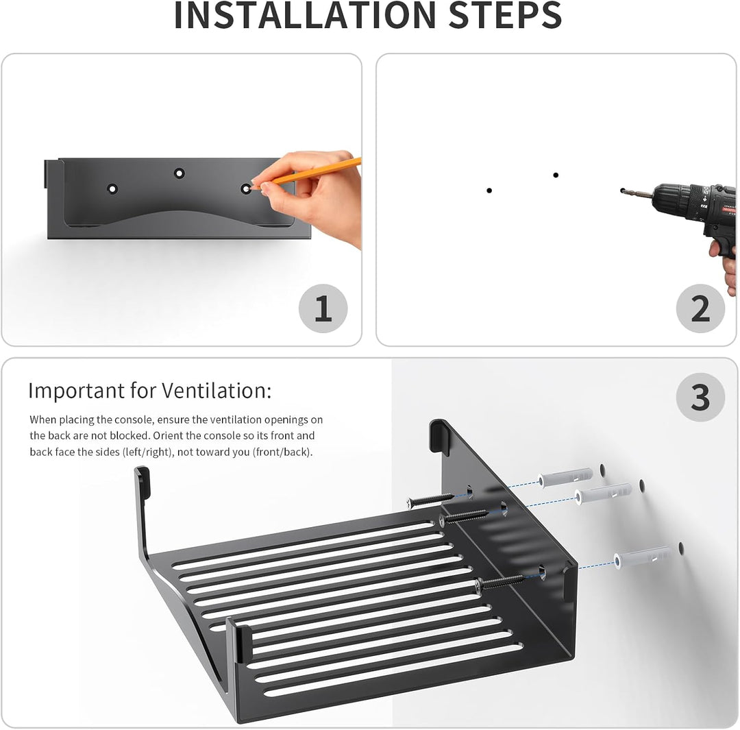 Wandhalterung kompatibel mit Steam Machine, robuste Metallhalterung mit belüftetem Boden, platzspare