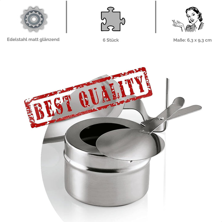 Kerafactum® 6 Stück Brennbehälter Brennpaste Brennpastenbehälter Behälter für Fleisch Käse Fondue Sp
