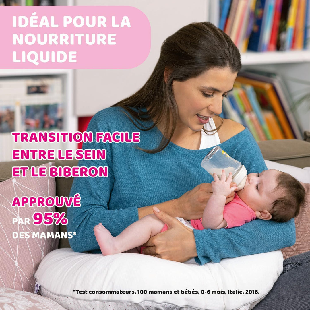 Chicco Natural Feeling Anti-Kolik Babyflasche für 0+ Monate, 250 ml, mit Weichem Silikonsauger und D