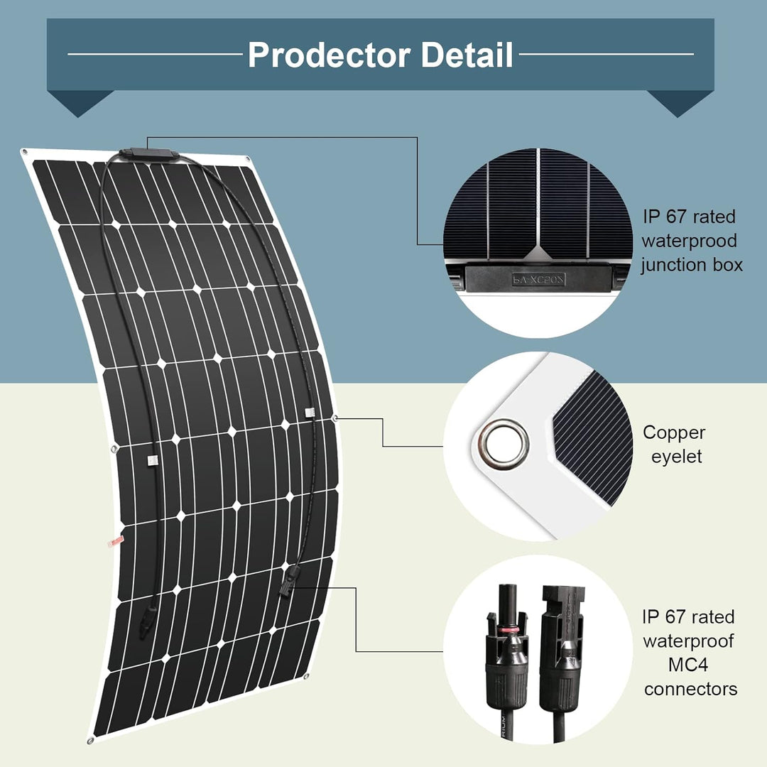 800W Flexibles Solarpanel Biegsames（8 stücke）solarmodul,Monokristallines Solarpanel,für Wohnmobil, A