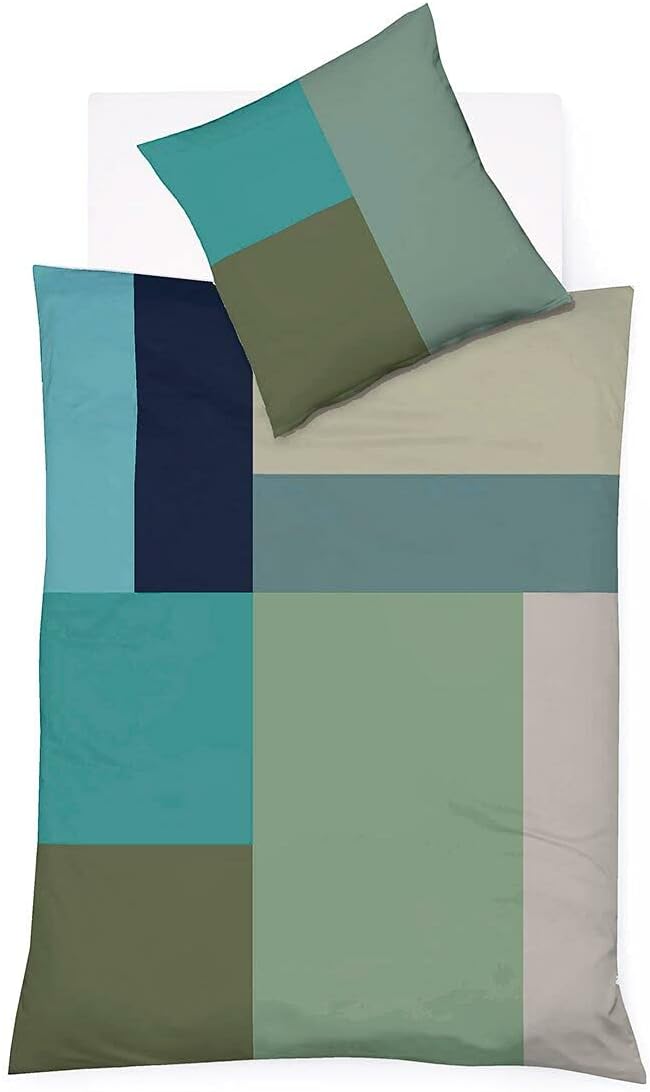 fleuresse Mako-Satin Bettwäsche Bed Art S Seraing Herbs 1 Bettbezug 155 x 220 cm + 1 Kissenbezug 80