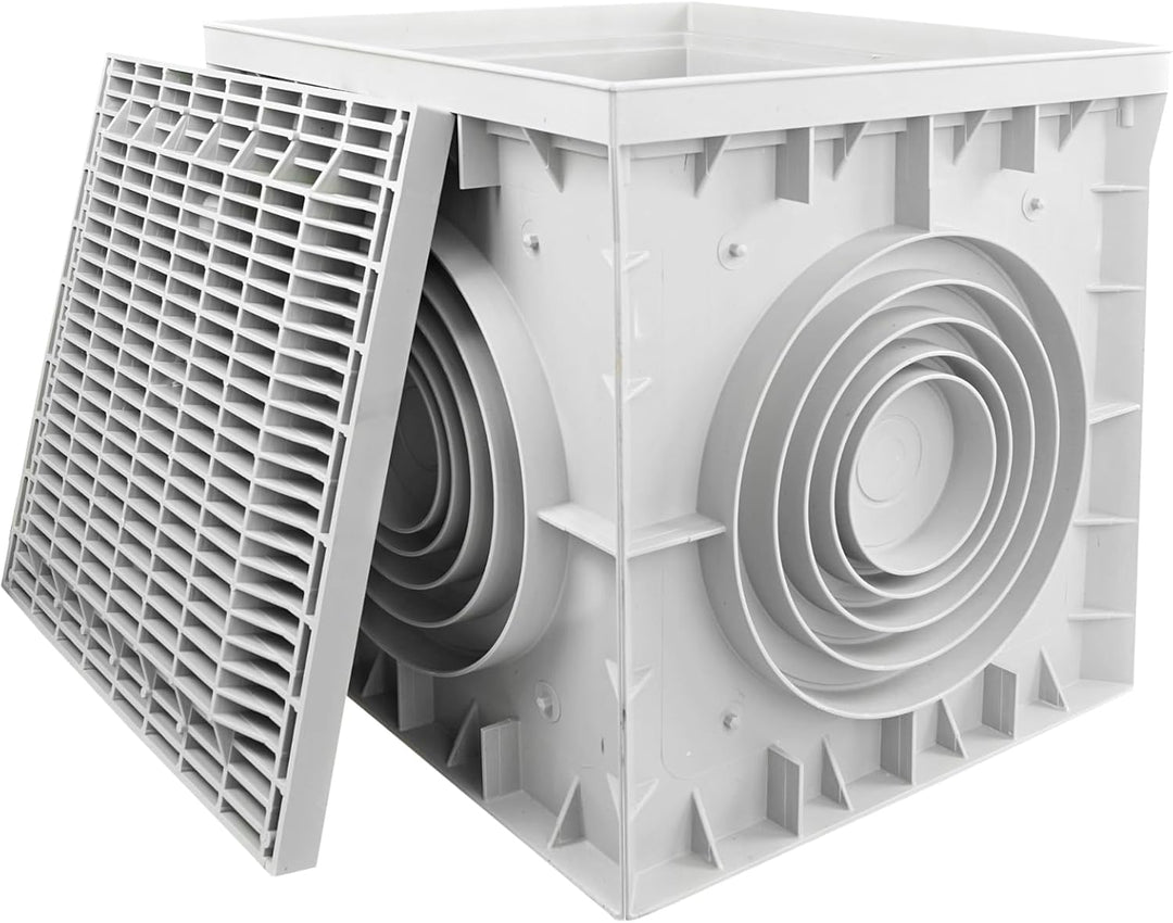 Revisionsschacht Kontrollschacht 200x200x200mm mit Deckel Einlaufschacht Kanalschacht Hofablauf 200