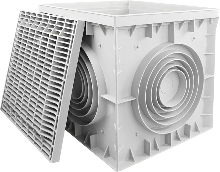 Revisionsschacht Kontrollschacht 200x200x200mm mit Deckel Einlaufschacht Kanalschacht Hofablauf 200