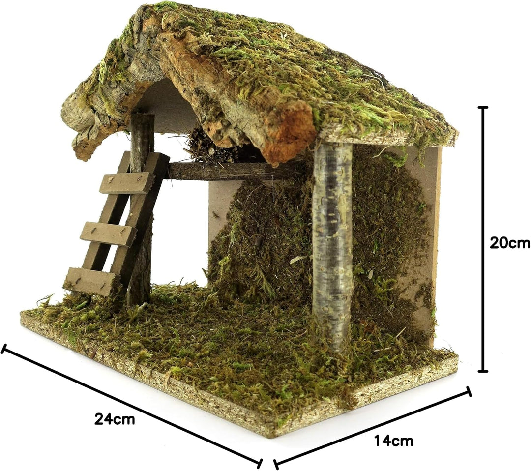 BERTONI Mooshütte aus Holz, Kork, mit Leiter, Mehrfarbig, Einheitsgrösse