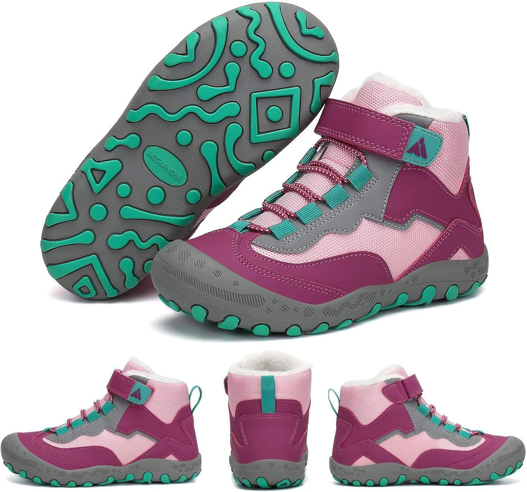 Mishansha Kinder Winterschuhe Gefüttert Winterstiefel für Jungen Mädchen Gr.24-38 29 EU Violett, 29