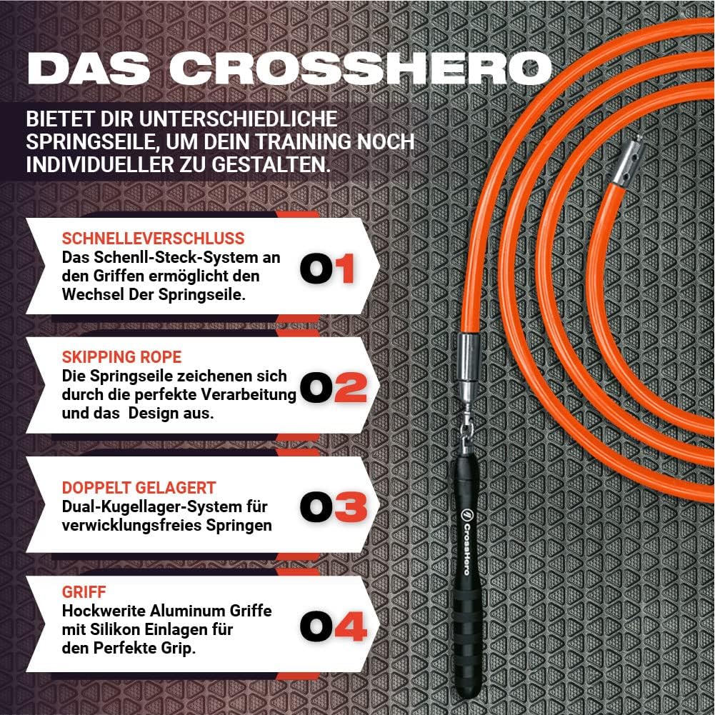 4athletics Premium Springseil Lightweight Set Springseil zum Ganzkörpertraining S - Bis Grösse 169 C