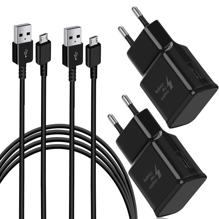 USB Ladegerät Schnellladegerät 2A mit 1,5 m langem Micro-USB-Kabel Kompatibel mit Samsung Galaxy S7/