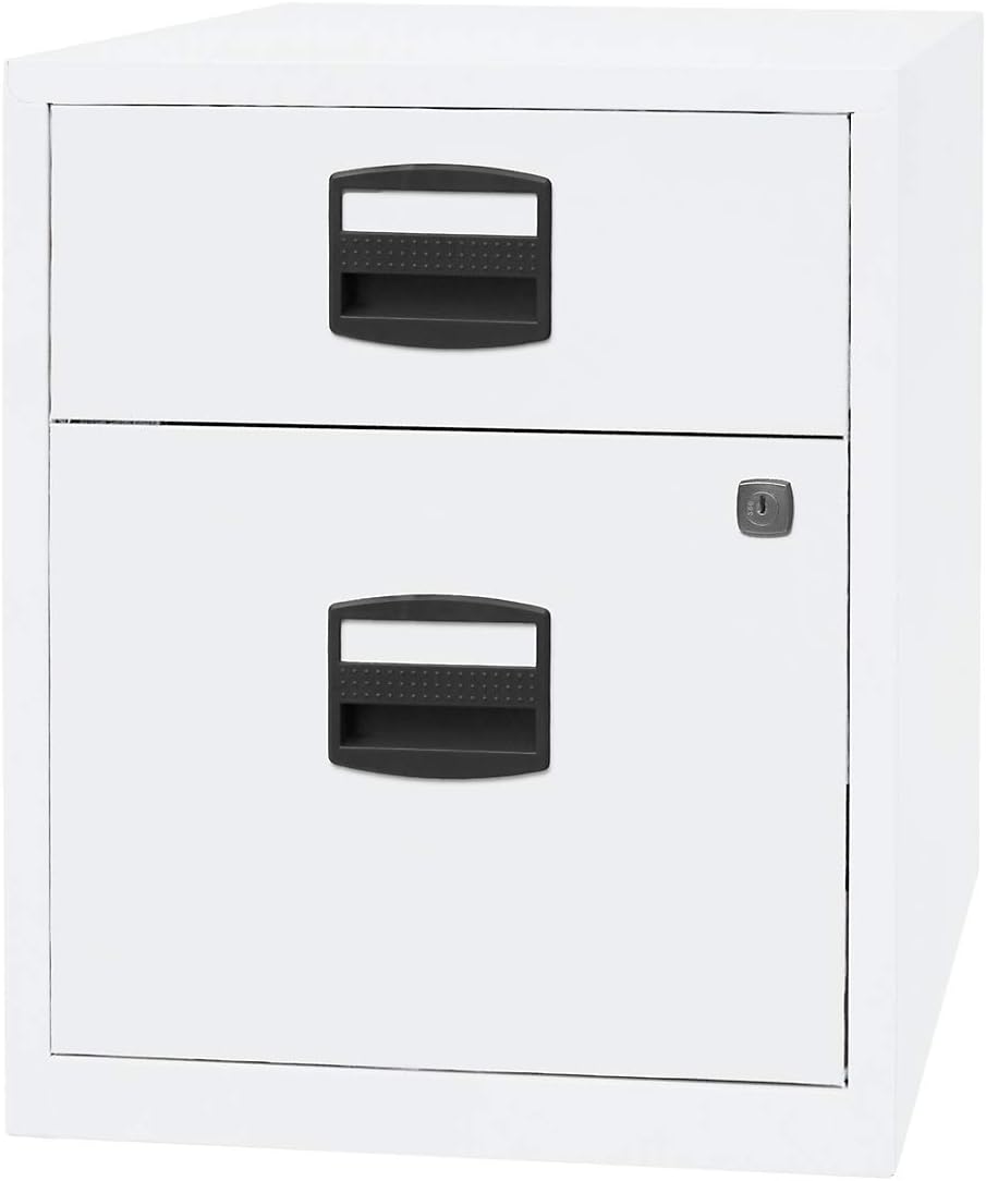 Bisley Home mobiler Beistellschrank PFA, 1 Universalschublade, 1 HR-Schublade, Metall, 696 Verkehrsw