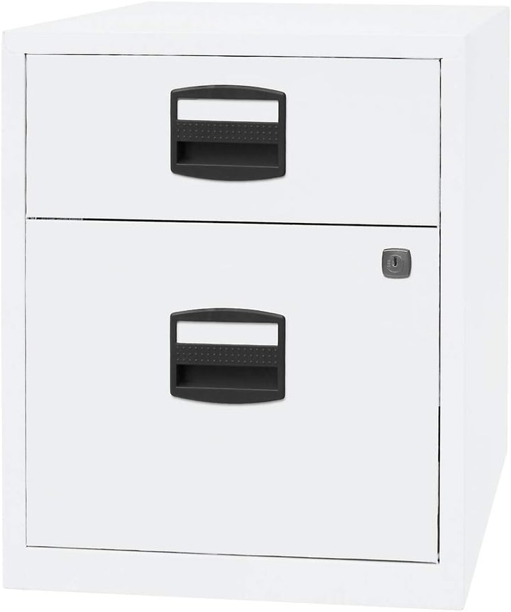 Bisley Home mobiler Beistellschrank PFA, 1 Universalschublade, 1 HR-Schublade, Metall, 696 Verkehrsw