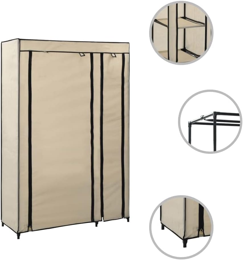 Susany Kleiderschrank Stoffkleiderschrank Faltschrank Wäscheschrank Abmessungen: 110 x 45 x 175 cm (