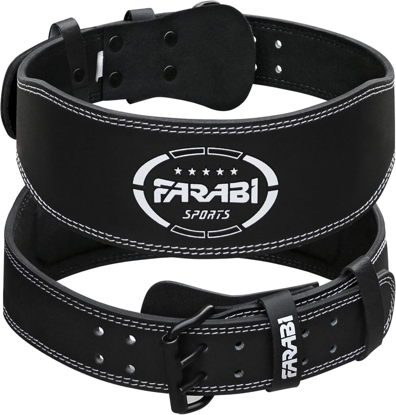 Farabi Sports gewichthebergürtel herren damen 100% echtes Leder lifting belt 4" wide gym gürtel, Pow