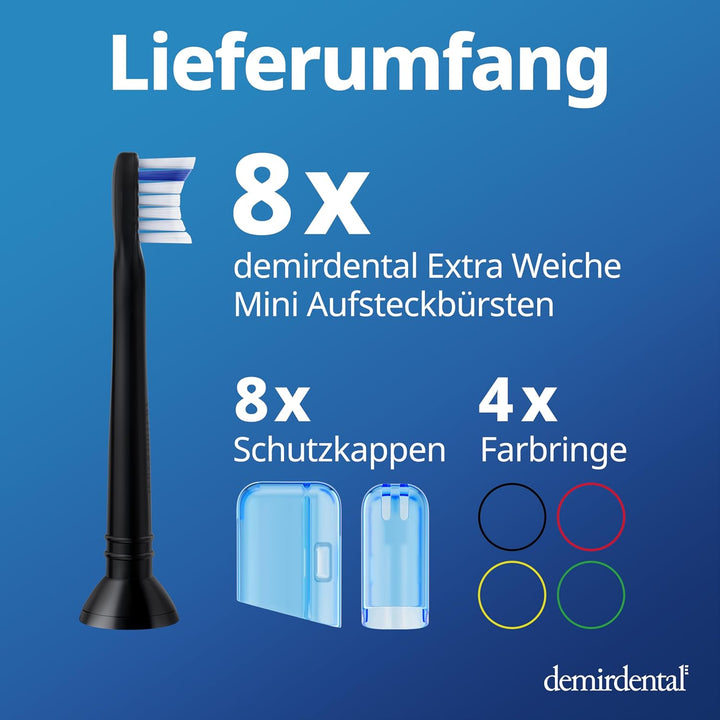 8er demirdental Ersatzbürsten passend für Philips Sonicare, Mini Extra Soft Aufsätze & Aufsteckbürst