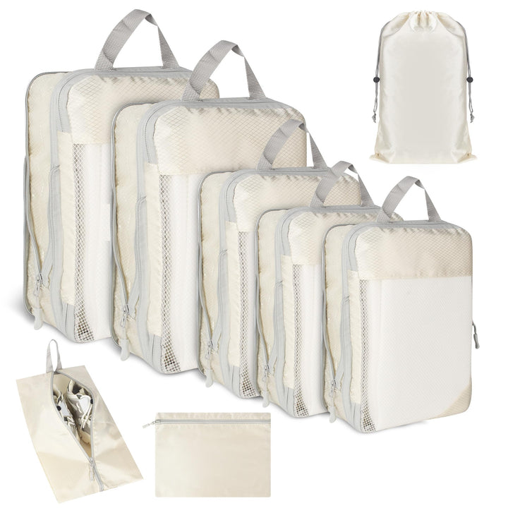 8 Stück Koffer Organizer Set,Multifunktionale Packing Cubes, Doppelreissverschluss-Design Wasserdich