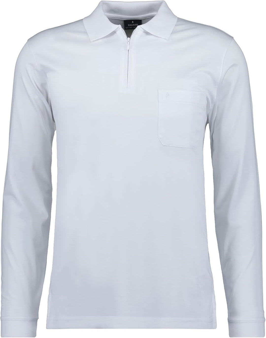 RAGMAN Herren Softknit-Polo Fineliner, Langarm M Weiss-006, M Weiss-006