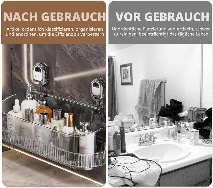 Duschablage Saugnapf, Badezimmer Regal Ohne Bohren Acryl Badewannenablage Duschkorb Ohne Bohren Mit