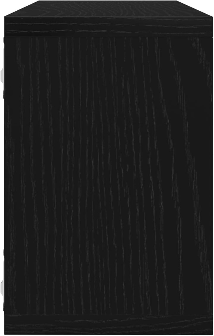 vidaXL Wandregale mit Regal 4 pcs Schwarz Eichen-Optik 60 x 15 x 23 cm, Wohnzimmer, rechteckiges Wan