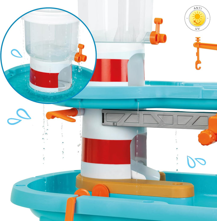 Theo Klein 7715 Aqua Action Lighthouse Wasserspieltisch XXL | Interaktiv & Motorik-Spielzeug | Spiel