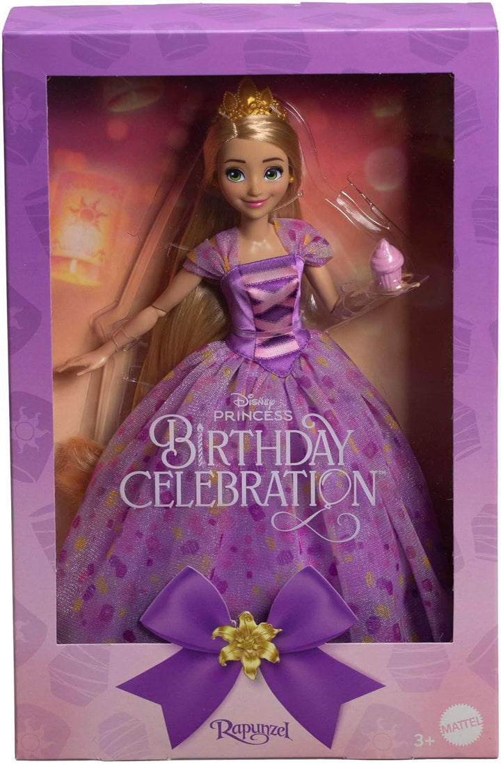 Mattel Disney Prinzessin Geburtstagsfeier Rapunzel Deluxe Modepuppe, inspiriert vom Disney-Film Rapu