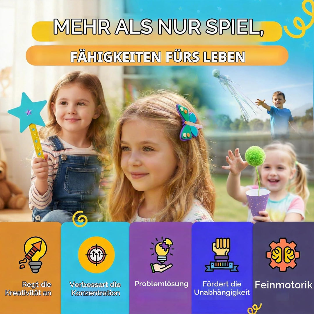 QuTZ Bastelsets für Kinder, 10-in-1-Bastelkasten für Kleinkinder, Bauprojekte leuchten, schweben, tr