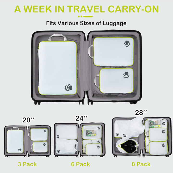 Cipway Kompression Koffer Organizer Set für Rucksack ，Ultraleichte Packtaschen Compression Packing C