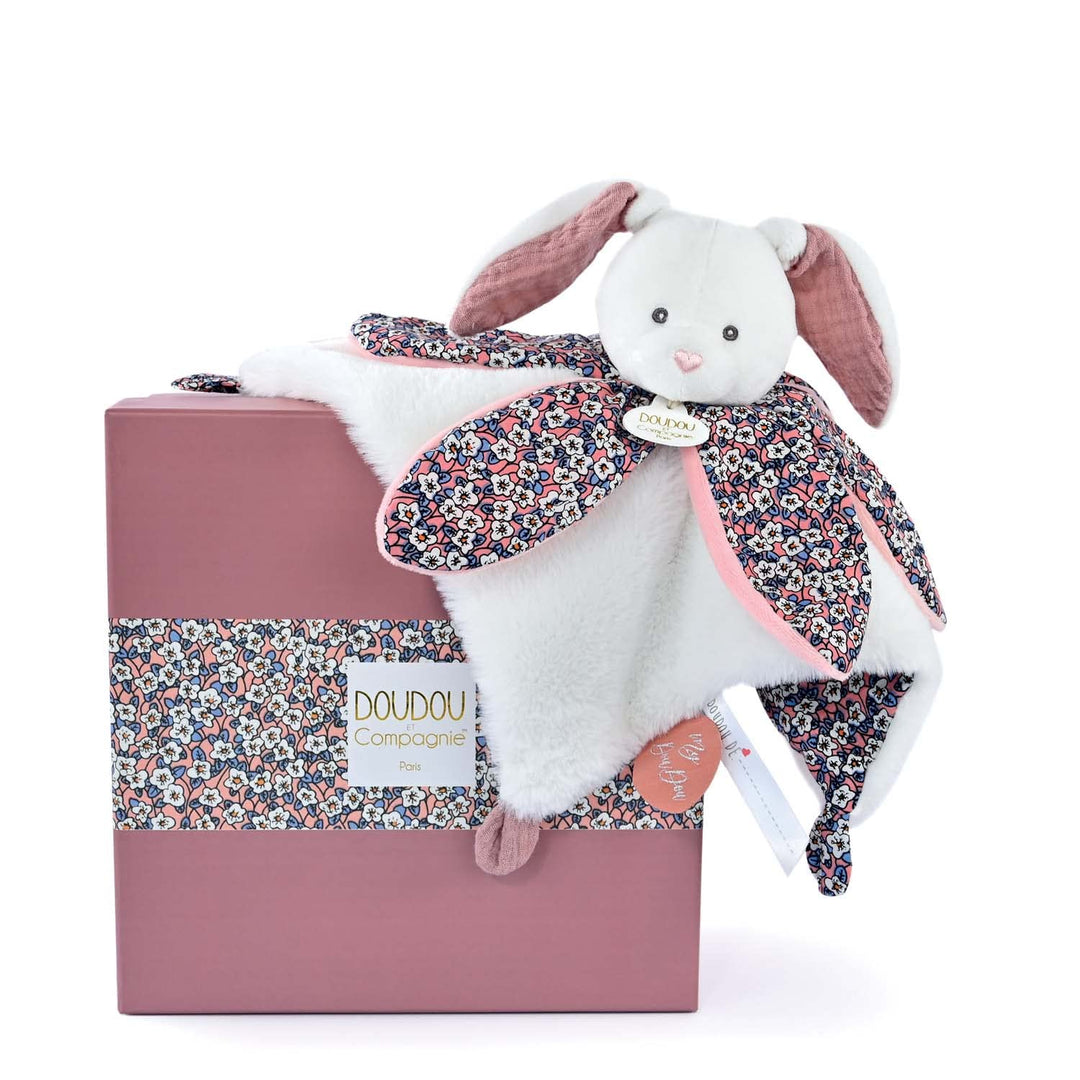 Doudou et Compagnie - Boh'aime Kuscheltier Hase, Rosa, 27 cm – Geschenk zur Geburt – schöne Geschenk
