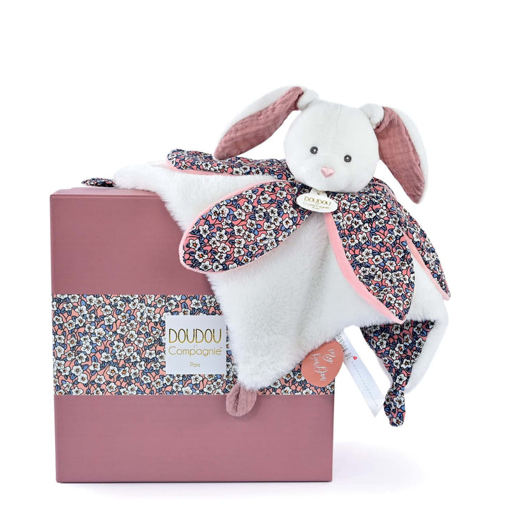 Doudou et Compagnie - Boh'aime Kuscheltier Hase, Rosa, 27 cm – Geschenk zur Geburt – schöne Geschenk