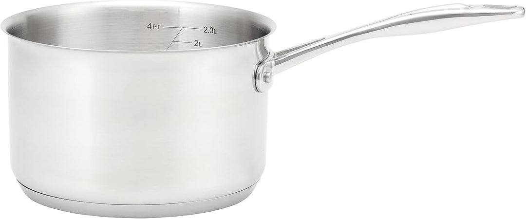 Stellar Profile 18 cm Stielkasserolle – 2,3 l 18/10-Edelstahl Kochtopf Induktion, Spülmaschinenfest