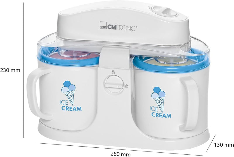 Clatronic Eismaschine/Softeismaschine/Speiseeismaschine ICM 3650 für Eiscreme/Sorbet/Frozen Yoghurt/