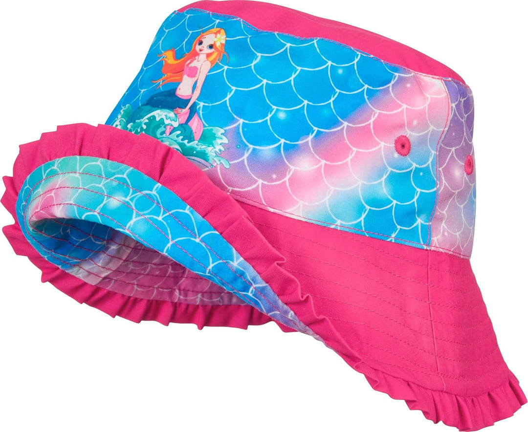 Playshoes Mädchen UV-Schutz Sonnenhut Bademütze Kopfbedeckung, Meerjungfrau, 55cm