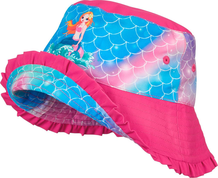 Playshoes Mädchen UV-Schutz Sonnenhut Bademütze Kopfbedeckung, Meerjungfrau, 55cm