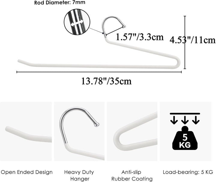 SHIMOYAMA Hosenbügel, Metall, rutschfest, Einzelstange, offenes Ende, Kleiderbügel für Jeans, Hosen,