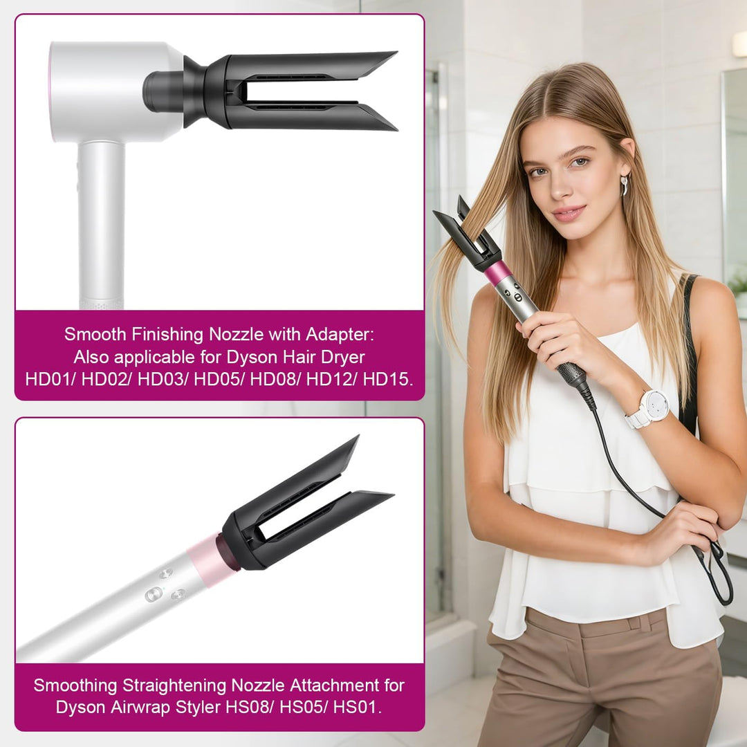 Haarglätter Aufsatz für Dyson Airwrap HS01/HS05/HS08, Lockenstab-Glättungsdüse glättet kompatibel mi
