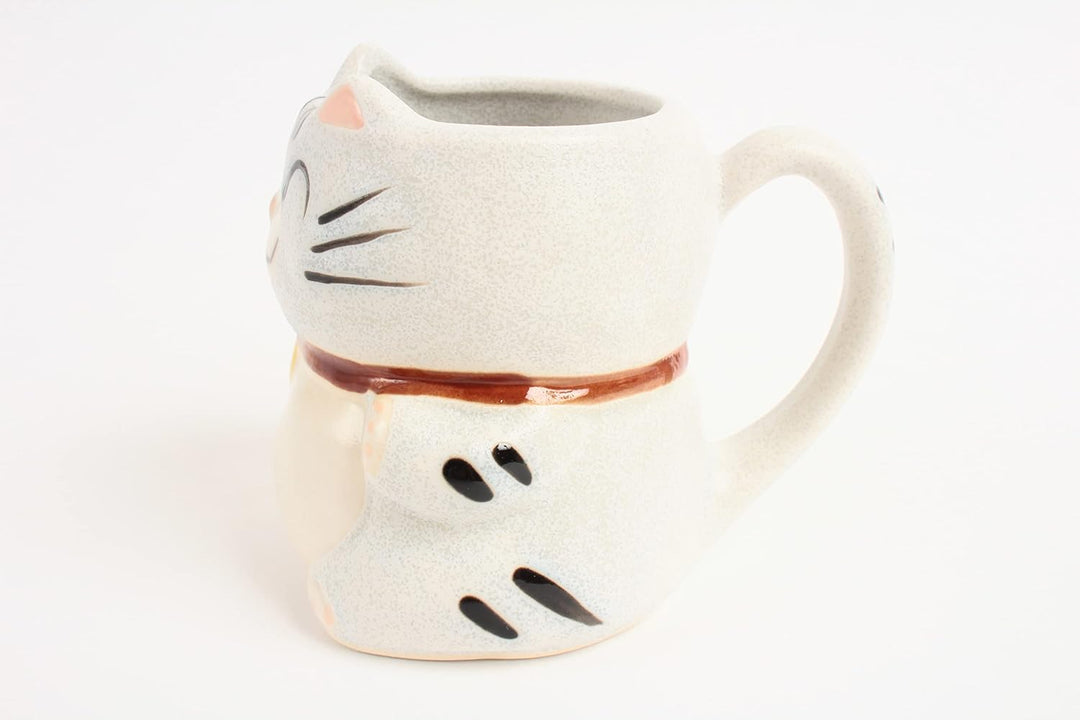 Mino ware Tasse, japanische Keramik, Manekineko-Katze, hergestellt in Japan (Japan-Import), Babyblau