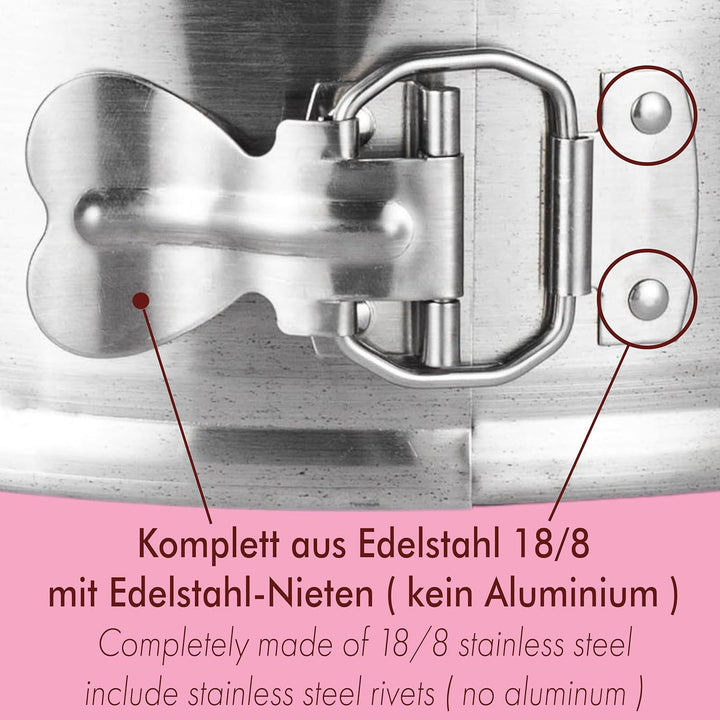 immer Backform Edelstahl Kuchenform Springform, unbeschichtet PFAS-frei aus 18/8-Edelstahl Spülmasch